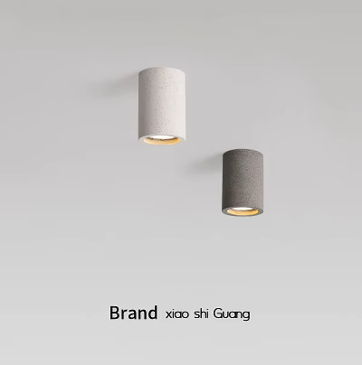 Downlights and Spotlights in White and Gray Modern Cylindrical Design Mounted on Wall 3d model