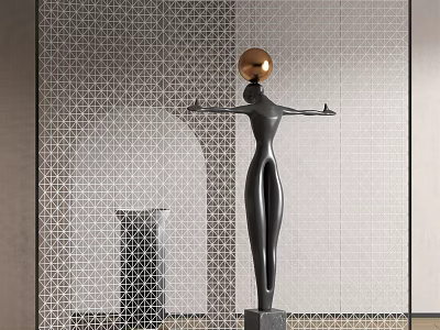 modern sculpture abstract figure sculpture 3d model