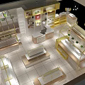 Chenguang Stationery Store Interior With Yellow Shelves And Display Counters