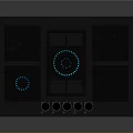 Modern Gas Cooktop Kitchen Appliance With Multiple Burners And Control Knobs 3d model