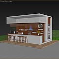 Modern Cafe Milk Tea Shop Catering Building Outdoor Rest Area Dining Table and Chair Combination Door Bar Chair Leisure Chair 3d model