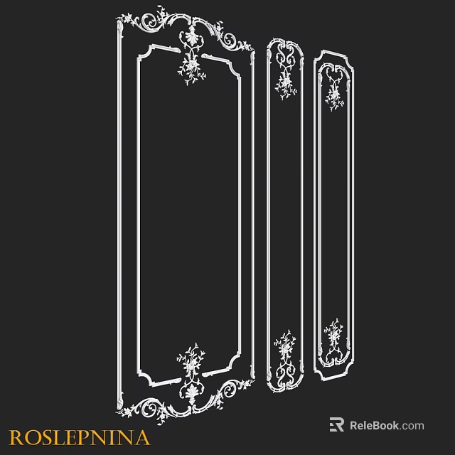 Ornate Classical Decorative Components With Intricate Floral Patterns For Decorative Use 3d model 