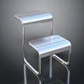 Modern Metallic Shiny Chair With Sleek Backrest And Seat Structure