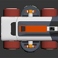 White Gray Orange Red Cleaning Robot With Large Wheels Brush And Antenna Design