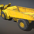 Yellow Heavy Duty Dump Truck 3D Model With Large Tires And Cabin Design