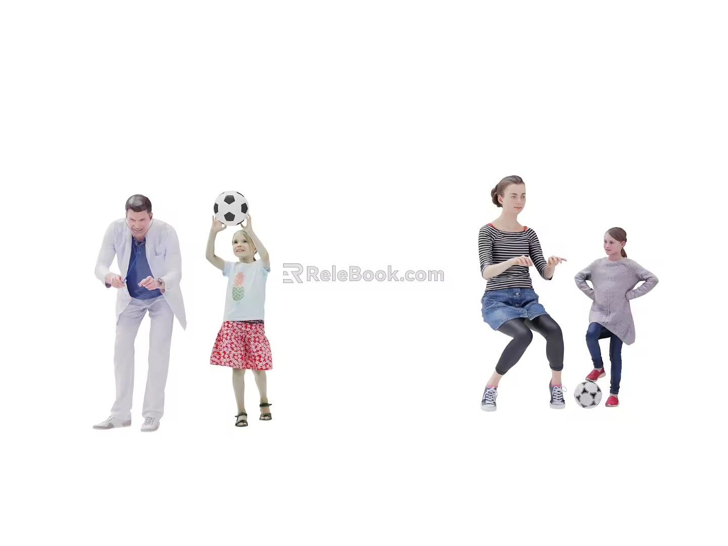 Many characters 3d model