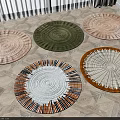 Colorful Round Rugs With Various Patterns For Modern Home Interior Decor 3d model