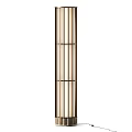 Modern Minimalist Floor Lamp With Vertical Metal Bars And Warm Ambient Lighting
