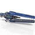 Futuristic Blue Mechanical Weapon With Sleek Metallic Finish And Detailed Sci Fi Design