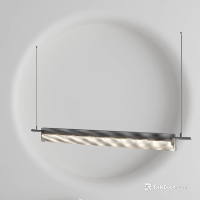 Modern Linear Pendant Light Design With Sleek Hanging Strip And Illuminated Light Bar 3d model 