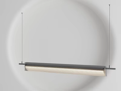 Modern Linear Pendant Light Design With Sleek Hanging Strip And Illuminated Light Bar 3d model