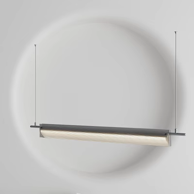 Modern Linear Pendant Light Design With Sleek Hanging Strip And Illuminated Light Bar 3d model