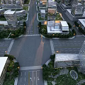 Aerial Urban Planning View With High Rise Buildings Road Network And Green Spaces