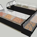 Supermarket Grocery Display Cases With Transparent Glass And Various Bulk Food Items