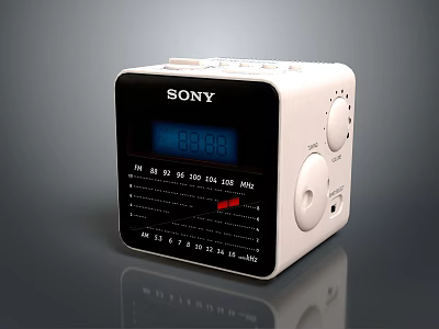 Sony Portable FM AM Radio Speaker with Digital Display and Control Knobs 3d model