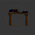 Essential Hardware Tools On Wooden Workbench With Hammer Wrench And Blueprints