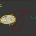 Gold Circular Pendant Necklace With Blue Center And Chain Design