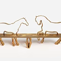 Artistic Horse Shaped Outdoor Bench With Unique Metallic Structure Design