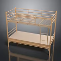 Modern Metal Frame Bunk Bed With Guardrails And Ladder For Bedroom Use