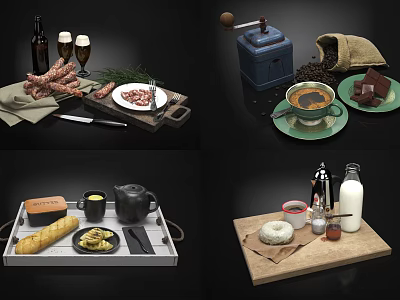 Modern Food Food Combinations 3d model Modern Food Food Combinations 3d model