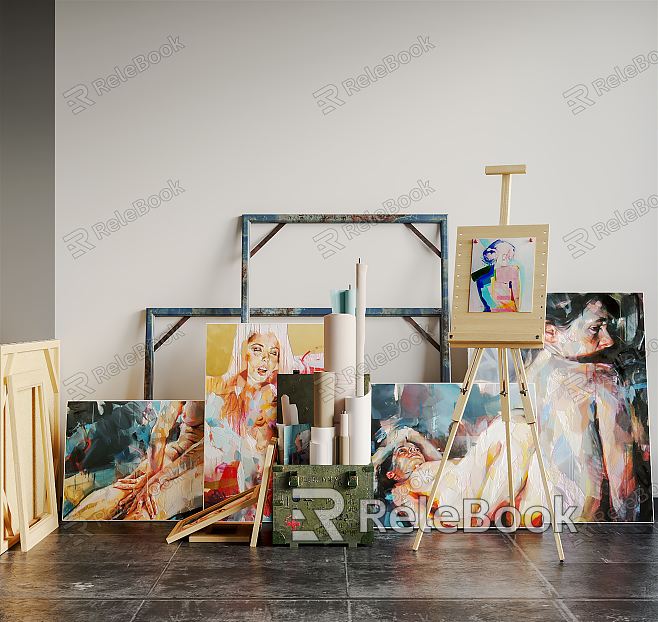 Modern easel easel frame model