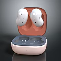 Stylish White Wireless Earbuds With Open Pastel Pink Charging Case And Ergonomic Design
