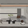 Modern sofa coffee table combination 3d model