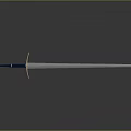 Elegant Long Blade Sword With Blue Hilt And Metal Accents Design