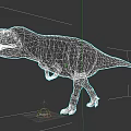 Reptile Dinosaur 3D Model With Spotted Skin In Standing Posture On Dark Background