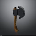 Axe Weapon 3D Model Design With Wooden Handle And Metal Head
