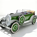 Vintage Green Convertible Car With Tan Top Classic Design Silver Accents And Large Wheels