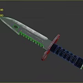 Tactical Serrated Knife With Silver Blade Black Textured Grip And Blade Hole
