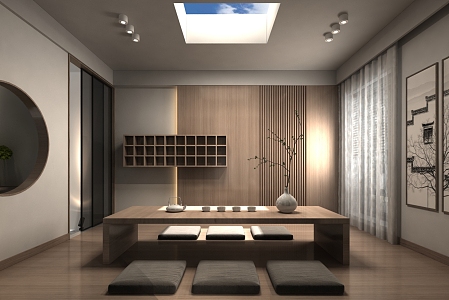 New Chinese Meditation Room 3d model