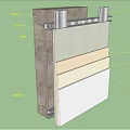 Building Component Structure With Structural Layer Insulation And Decorative Panel 3d model