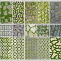 Grass-planting brick, water-permeable brick, lawn brick, parking space, ecological ground paving 3d model