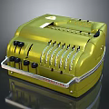 Vintage Green Mechanical Calculator as Daily Living Essential with Classic Design and Number Dials