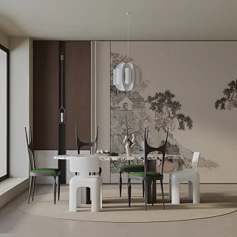 Modern table combination 3d model