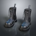 Black Leather Lace Up Boots With Sturdy Sole For Daily Wear And Style