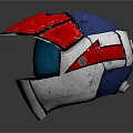 Motorcycle Helmet With Red And Silver Design Black Visor And Stripe Details