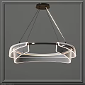 Contemporary Chandelier With Circular LED Illuminated Glass Shade And Stylish Metal Frame Design