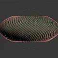 Stylish Metallic Spiral Bowl With Striped Pattern And Reflective Surface Against Dark Background