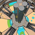 Spacious Hotel Lobby With Central Glass Elevator Multiple Escalators Water Features And Greenery