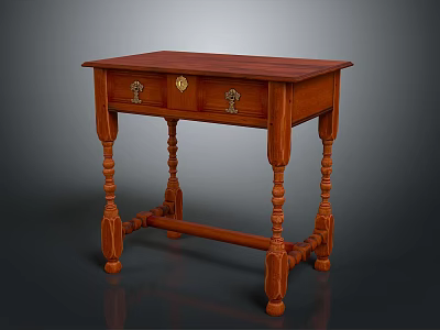 Traditional Wooden Console Table With Single Drawer And Ornate Carved Legs 3d model