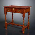 Traditional Wooden Console Table With Single Drawer And Ornate Carved Legs