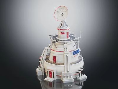 Modern Base Science Fiction Base Science Fiction Communication Satellite 3d model