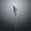 Medieval Battle Axe with Metal Blade and Wooden Handle Design