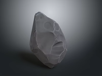 Natural Rock Formation With Irregular Shape And Pitted Textured Surface Against Dark Background 3d model