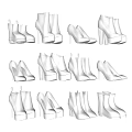 White Shoes Collection With Various Styles Including High Heels Ankle Boots And Flats