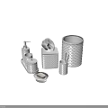 White Textured Bathroom Accessories Set With Soap Dispenser Tissue Box Toothbrush Holder And Soap Dish