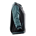 Stylish Black And Teal Baseball Jacket With Buttons And Pocket